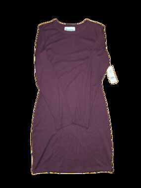 Dark Cherry Ribbed Mini Dress - Size M